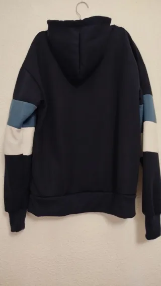 Sudadera con capucha azul hombre