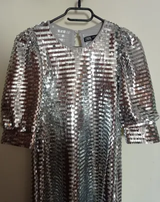 Vestido lentejuelas Zara Talla XS