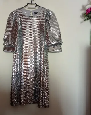 Vestido lentejuelas Zara Talla XS