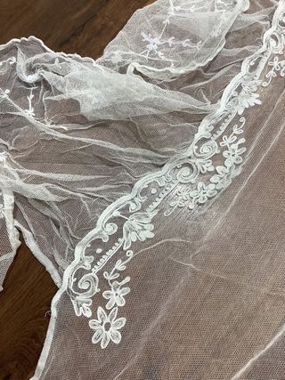 Colcha antigua encaje tul cama individual