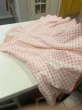 Falda danza flamenca niña lunares rosa