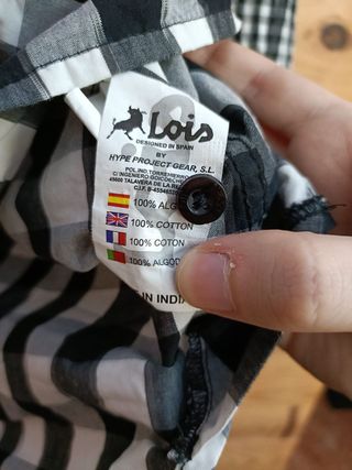Camisa Lois Color Negro, Gris y Blanco Talla M