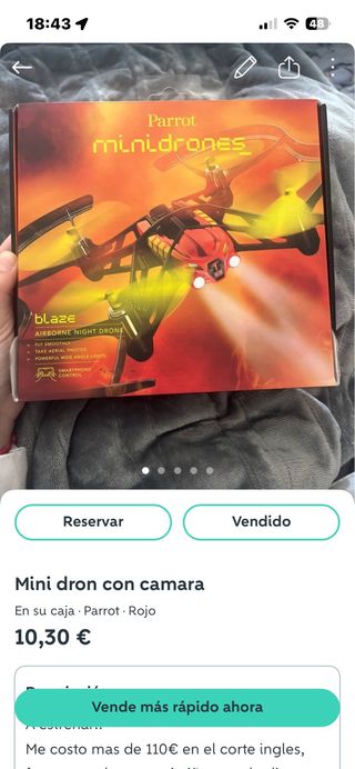 Mini dron Parrot Blaze con cámara