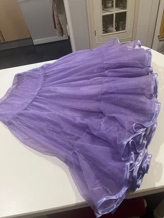 Falda danza flamenca tul morado.
