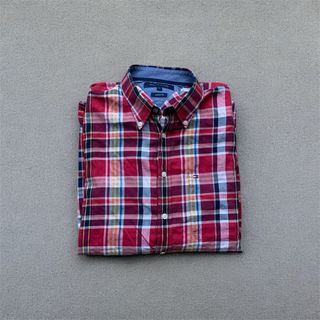 Camicia Tommy Hilfiger a quadri rossa L