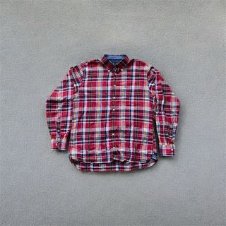 Camicia Tommy Hilfiger a quadri rossa L