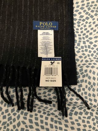 Bufanda Polo Ralph Lauren Reversible azul y gris