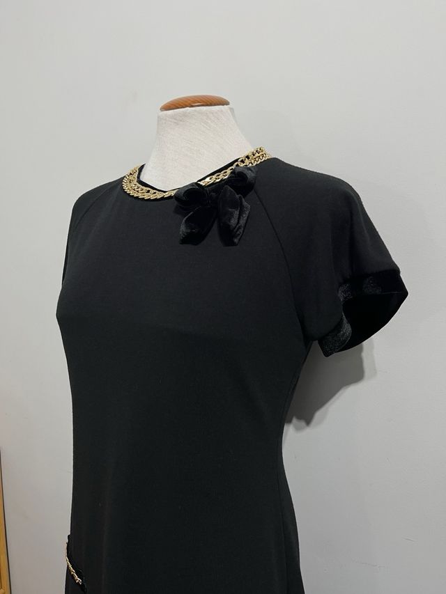 Rinascimento vestido negro XL detalles dorados