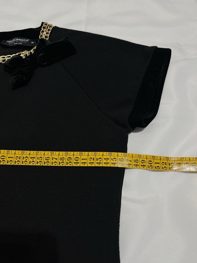 Rinascimento vestido negro XL detalles dorados