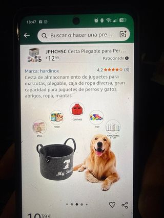 cesto almacenamiento juguetes mascotas