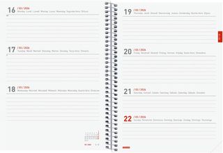 Finocam - Agenda Espiral 18 Meses 2025 2026 Semana