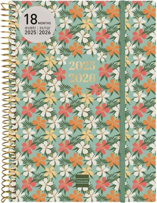 Finocam - Agenda Espiral 18 Meses 2025 2026 Semana