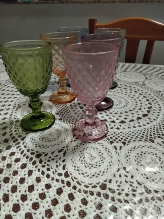 Set 6 Calici Vetro Colorati