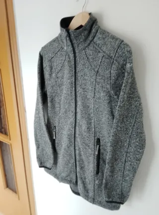 Felpa in pile Icepeak donna con cappuccio grigia