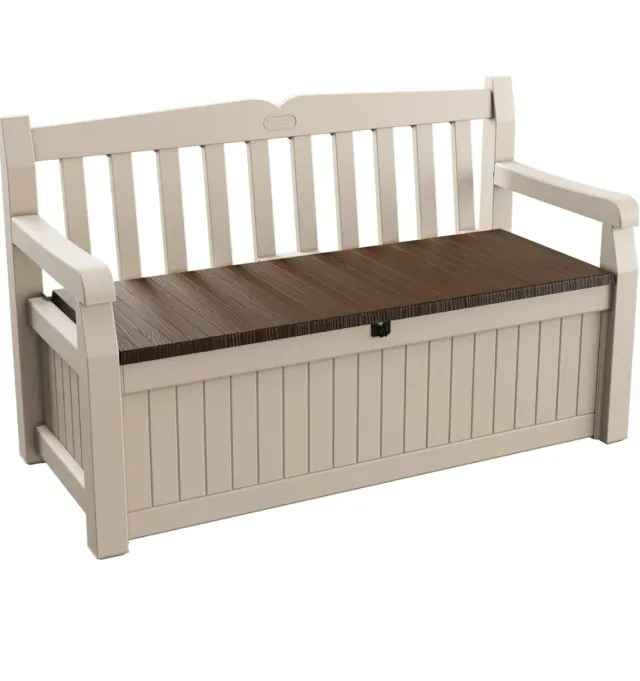 Banco arcón Keter Eden Beige/Marrón