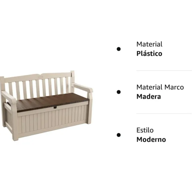 Banco arcón Keter Eden Beige/Marrón