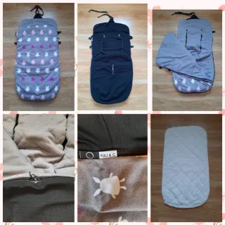 Saco para silla de paseo gris con conejitos