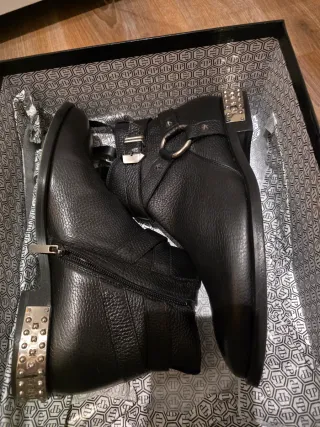 Botines Philipp Plein Negros Piel Hombre