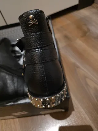 Botines Philipp Plein Negros Piel Hombre