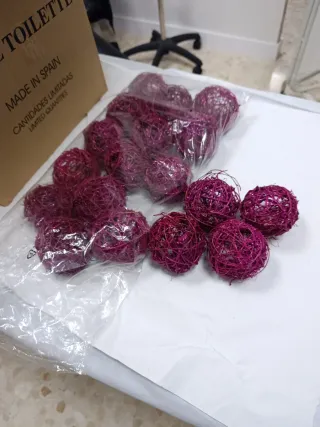 18 Bolas Decorativas Navidad Rosa fucsia y brillo