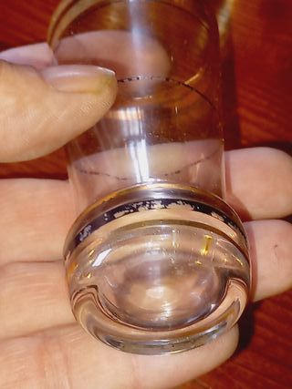 6 Copos com ornamentos de fio de ouro - Anos 80