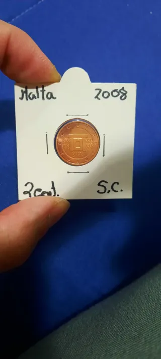 Moneda Malta 2 céntimos 2008