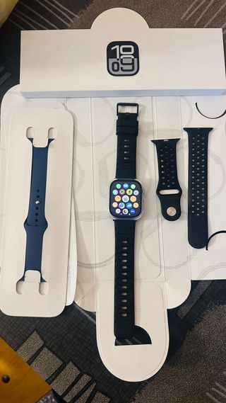 Apple Watch 46mm Plata y Azul