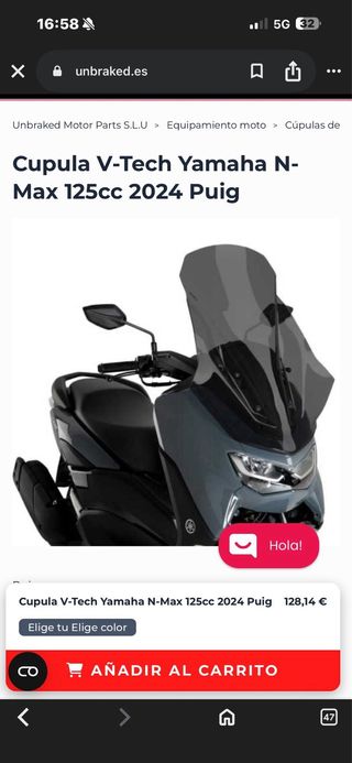 Cúpula Yamaha NMAX 125 2024 sin estrenar