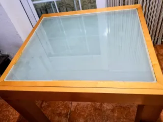 Mesa extensible 180 Madera y Cristal