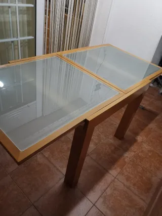 Mesa extensible 180 Madera y Cristal