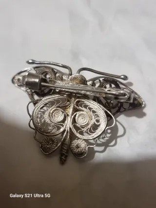 Spilla vintage farfalla argento 800