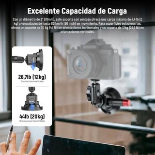 NEEWER Soporte de cámara con ventosa de 3 pulgadas