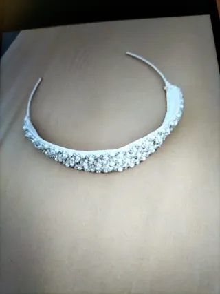 Tiara Niña Comunión Plata y Perlas