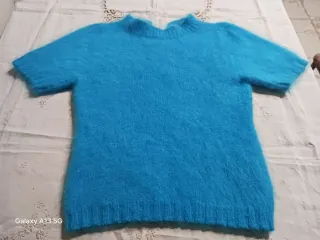 Maglia lana angora celeste