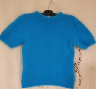 Maglia lana angora celeste