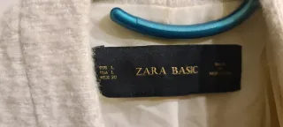 Abrigo Zara Lana y Algodón Blanco