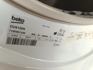 Secadora Beko DV8120N  Carga de ropa 8Kg.