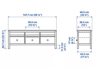 Mueble TV Ikea Hemnes Madera y Blanco