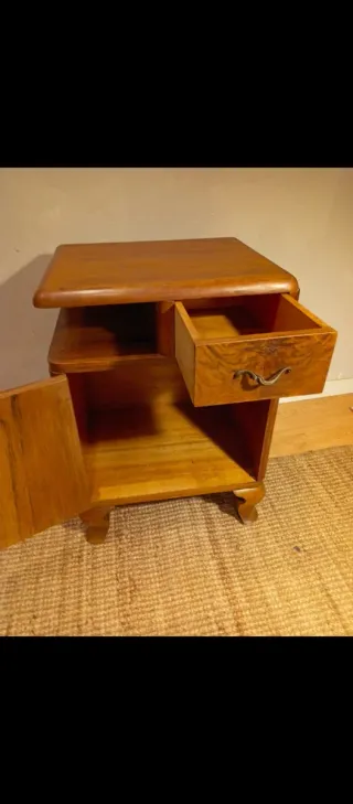 Mesita Noche Art Decó Madera Años 30-40