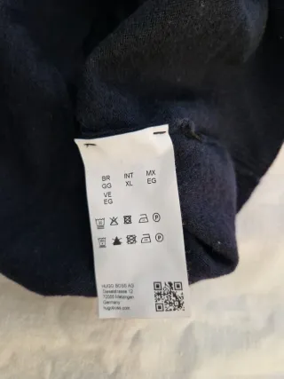 Maglione Hugo Boss Lana Merino Blu Veste normale