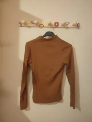 T-shirt Zuiki marrone con zip