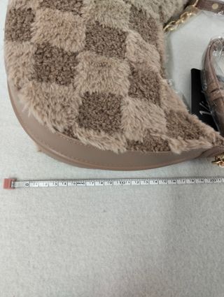 Borsa a spalla pelo checkered