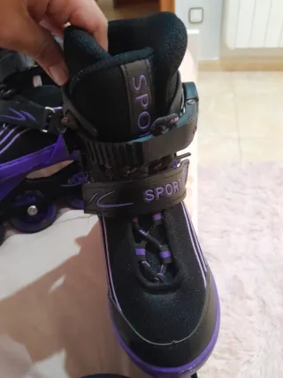Patines y Casco Morado