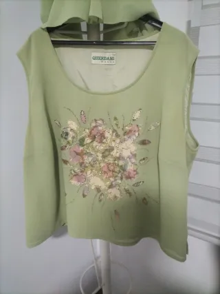 Conjunto verde y floral talla única