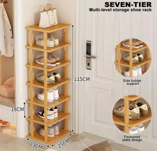 Zapatero Organizador Madera Vertical Marrón