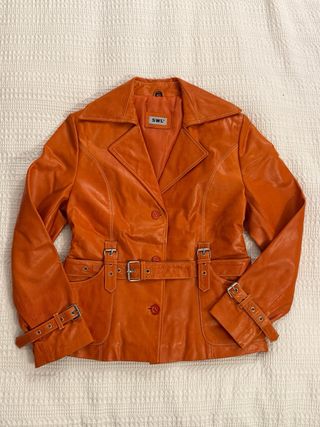 Cazadora Piel Vintage SWL Naranja T.40
