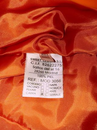 Cazadora Piel Vintage SWL Naranja T.40