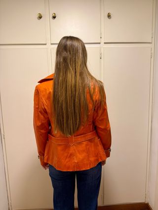 Cazadora Piel Vintage SWL Naranja T.40