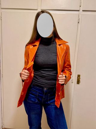 Cazadora Piel Vintage SWL Naranja T.40