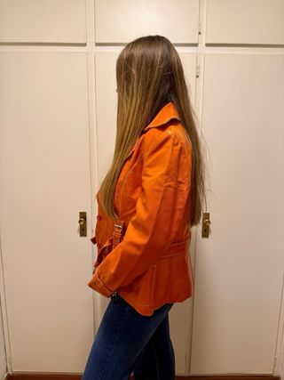 Cazadora Piel Vintage SWL Naranja T.40